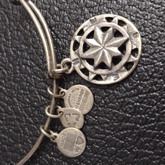 Alex and Ani Jewelry - Alex and Ani Compass Silver Charm Bracelet adjustable Bangle boho glam
